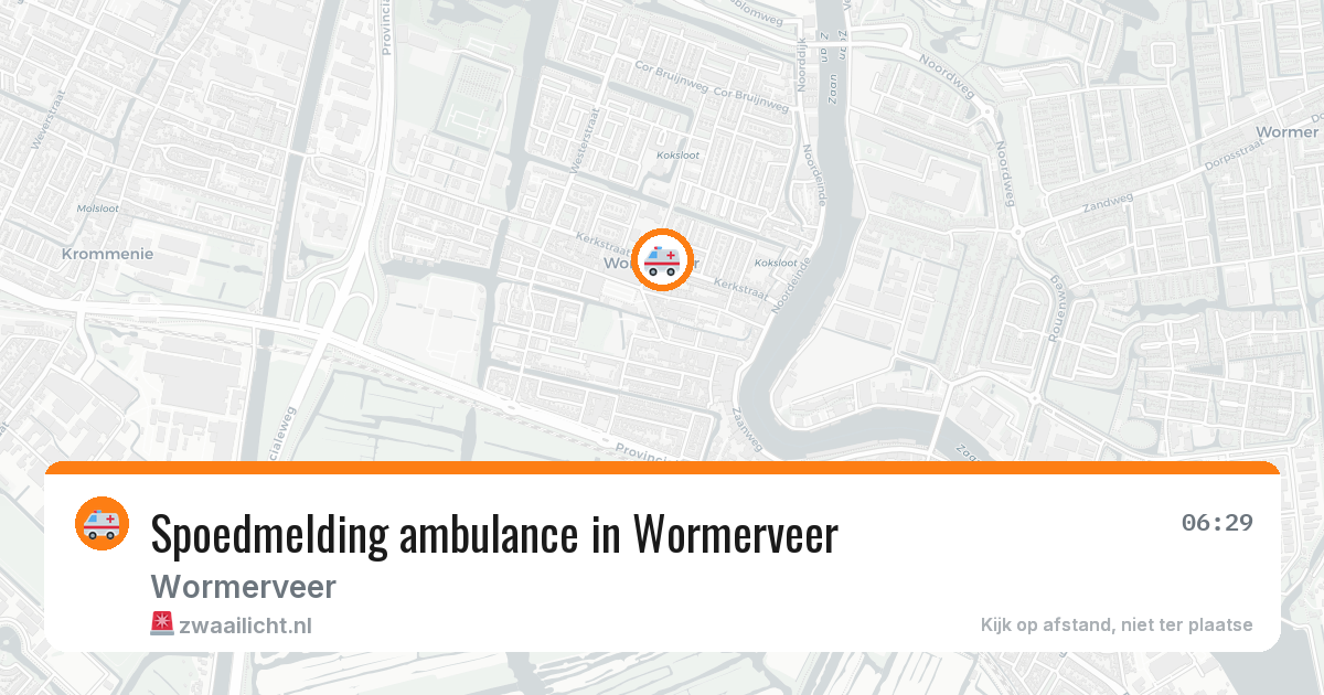 Spoedmelding ambulance in Wormerveer — 11 aug 2026