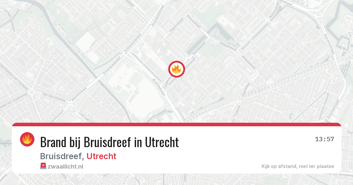 Brand bij Bruisdreef in Utrecht — 7 aug 2026