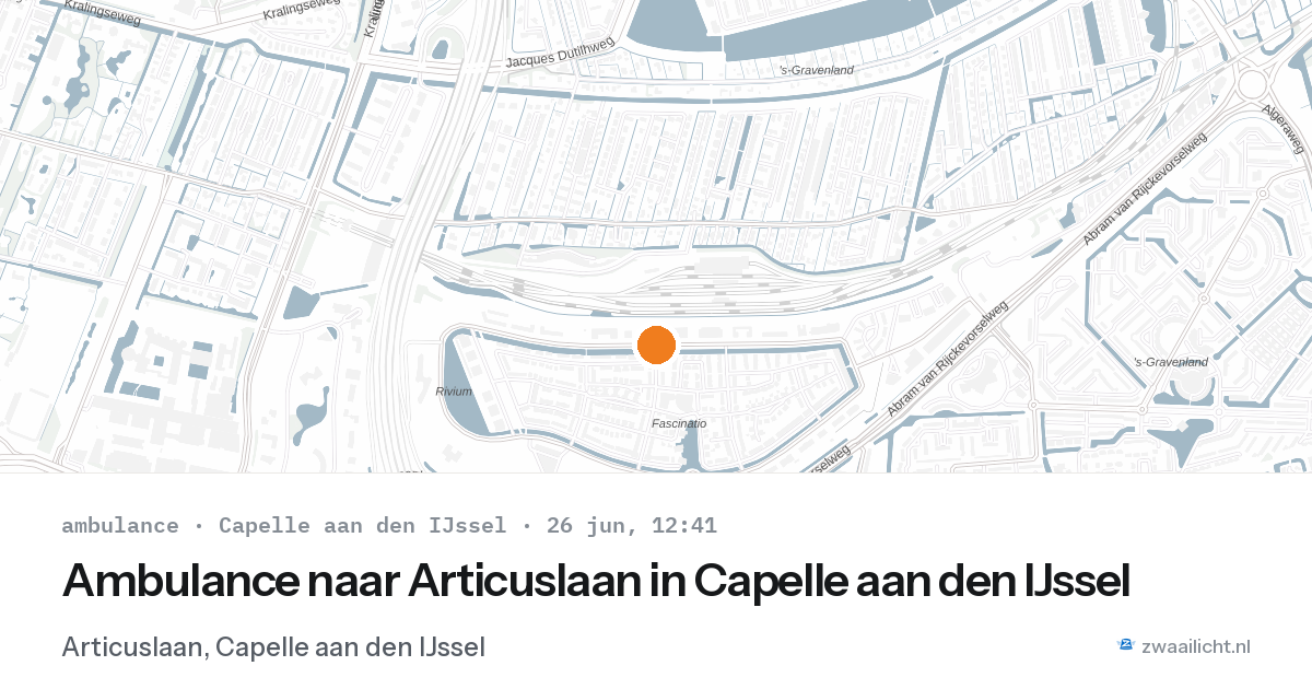 Ambulance naar Articuslaan in Capelle aan den IJssel — 26 jun 2026
