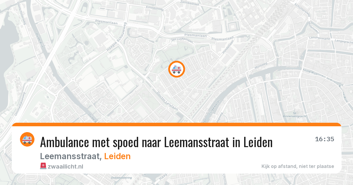 Ambulance met spoed naar Leemansstraat in Leiden — 24 jul 2026