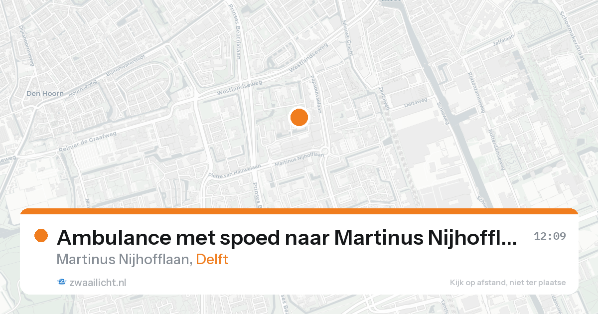 Ambulance met spoed naar Martinus Nijhofflaan in Delft — 19 aug 2026