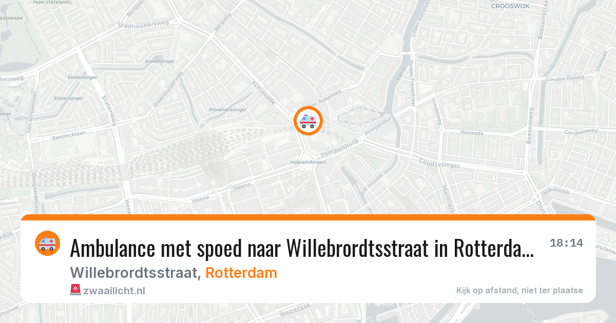 Ambulance met spoed naar Willebrordtsstraat in Rotterdam — 23 jun 2026
