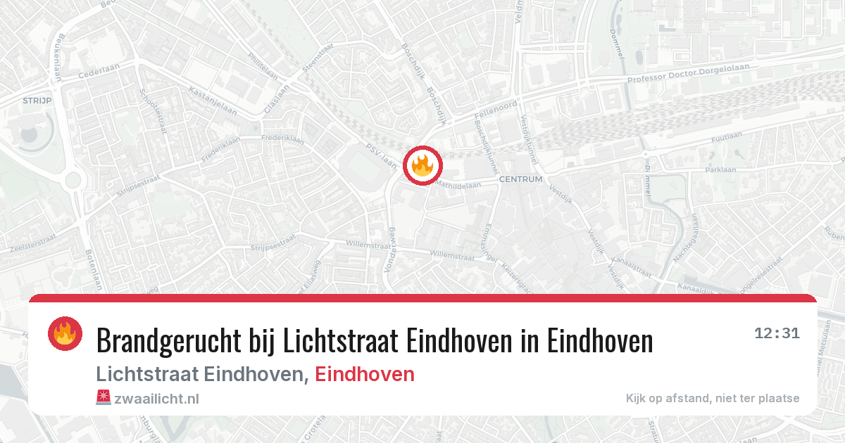 Brandgerucht bij Lichtstraat Eindhoven in Eindhoven — 25 feb 2026