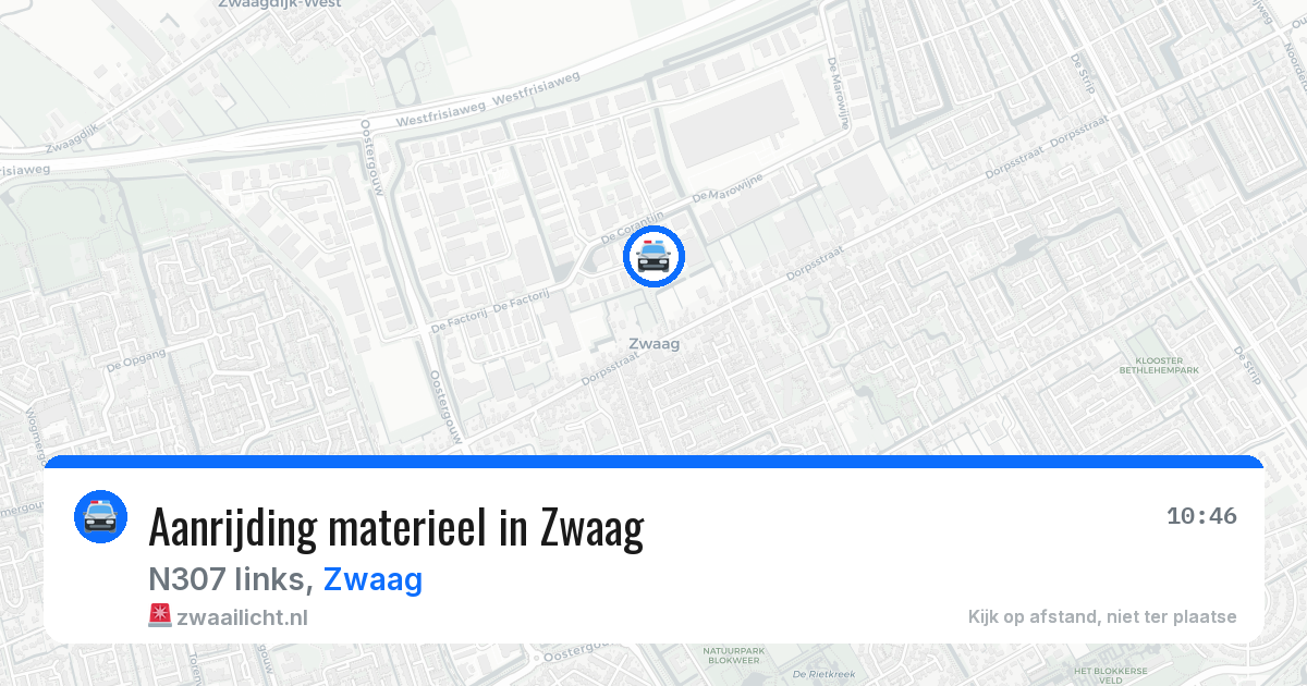 Aanrijding materieel in Zwaag — 15 mei 2026