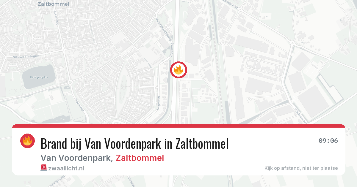 Brand bij Van Voordenpark in Zaltbommel — 28 jun 2026