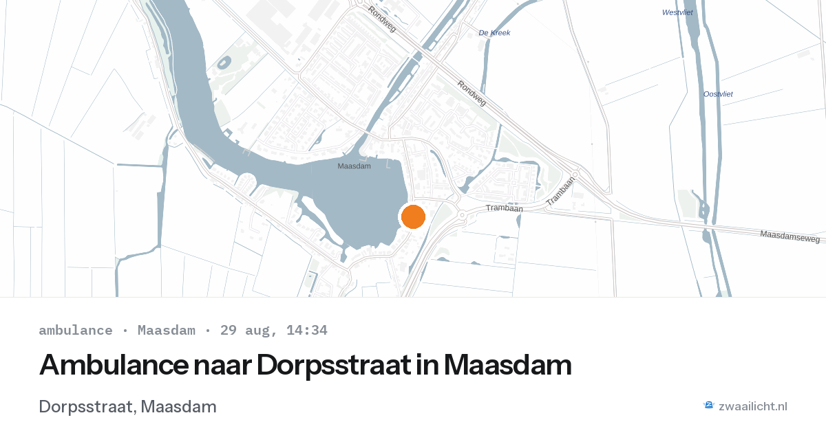 Ambulance naar Dorpsstraat in Maasdam — 29 aug 2026