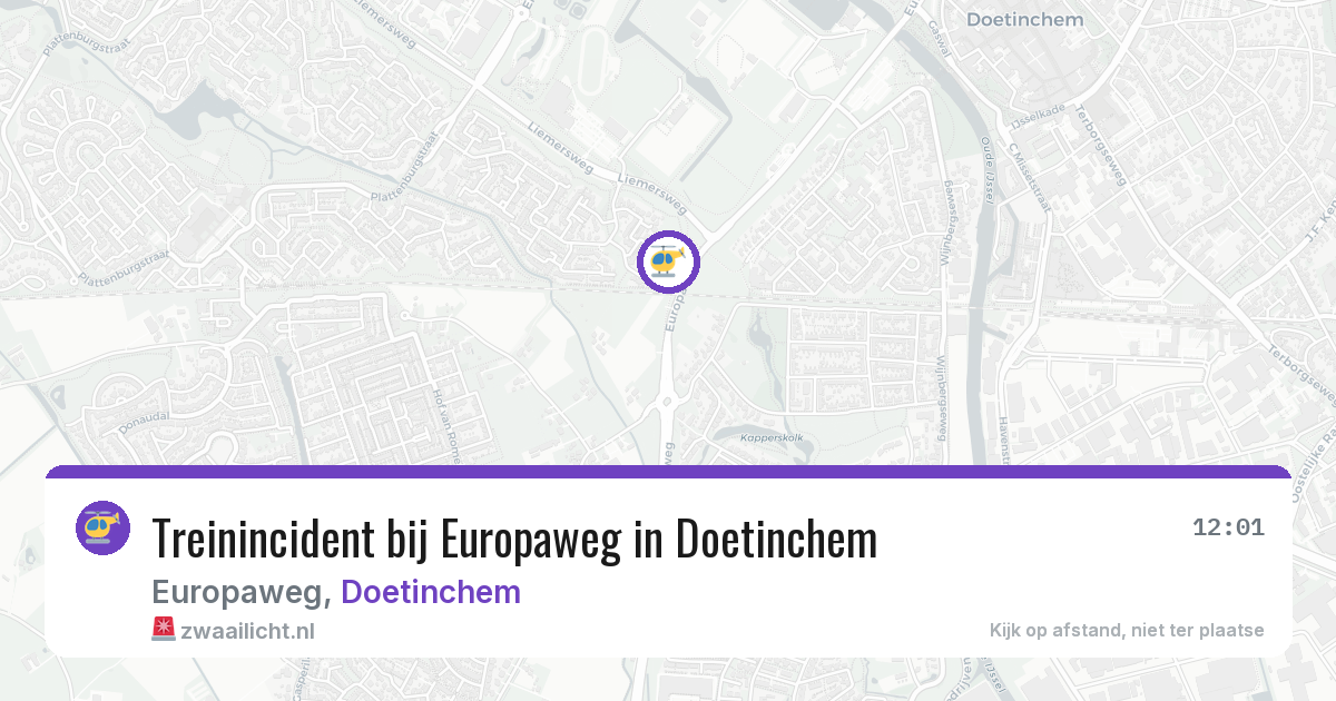 Treinincident bij Europaweg in Doetinchem — 30 jun 2026