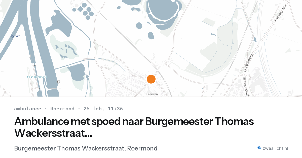 Ambulance met spoed naar Burgemeester Thomas Wackersstraat in Roermond — 4 feb 2026