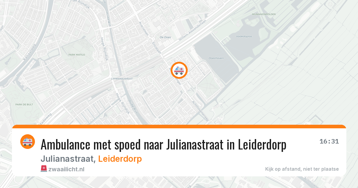Ambulance met spoed naar Julianastraat in Leiderdorp — 11 mei 2026