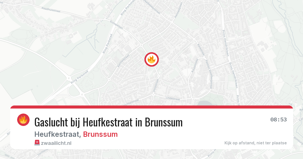 Gaslucht bij Heufkestraat in Brunssum — 22 apr 2026