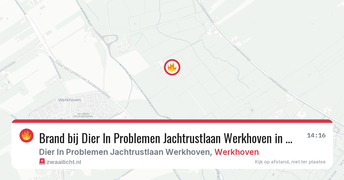 Brand bij Dier In Problemen Jachtrustlaan Werkhoven in Werkhoven — 10 apr 2026
