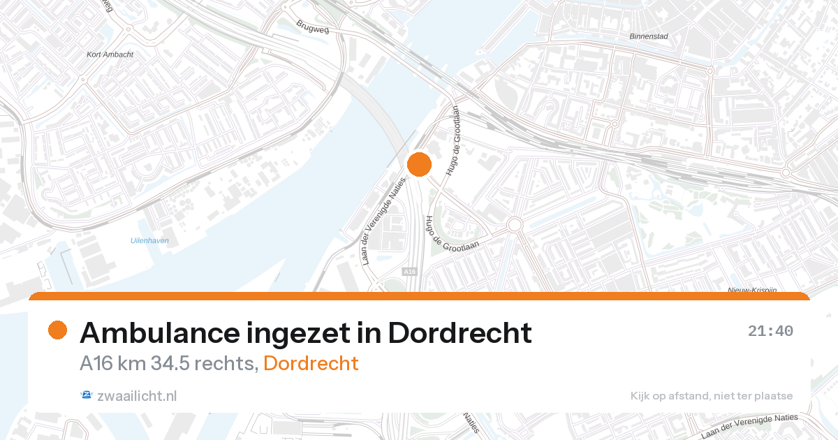 Ambulance ingezet in Dordrecht — 26 aug 2026