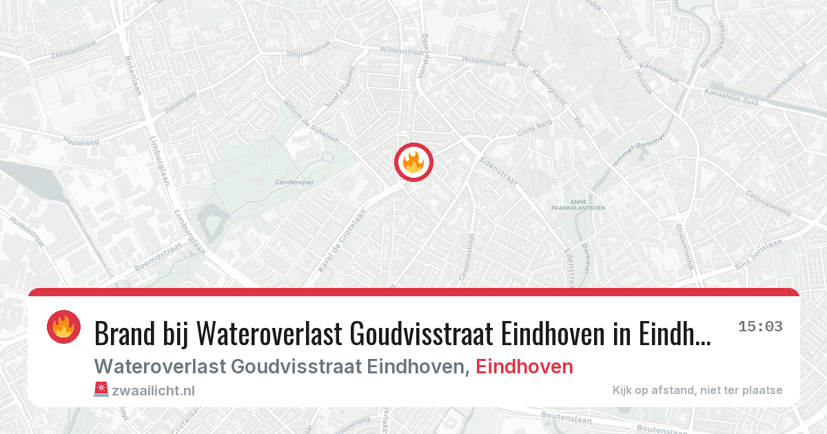 Brand bij Wateroverlast Goudvisstraat Eindhoven in Eindhoven — 11 mrt 2026