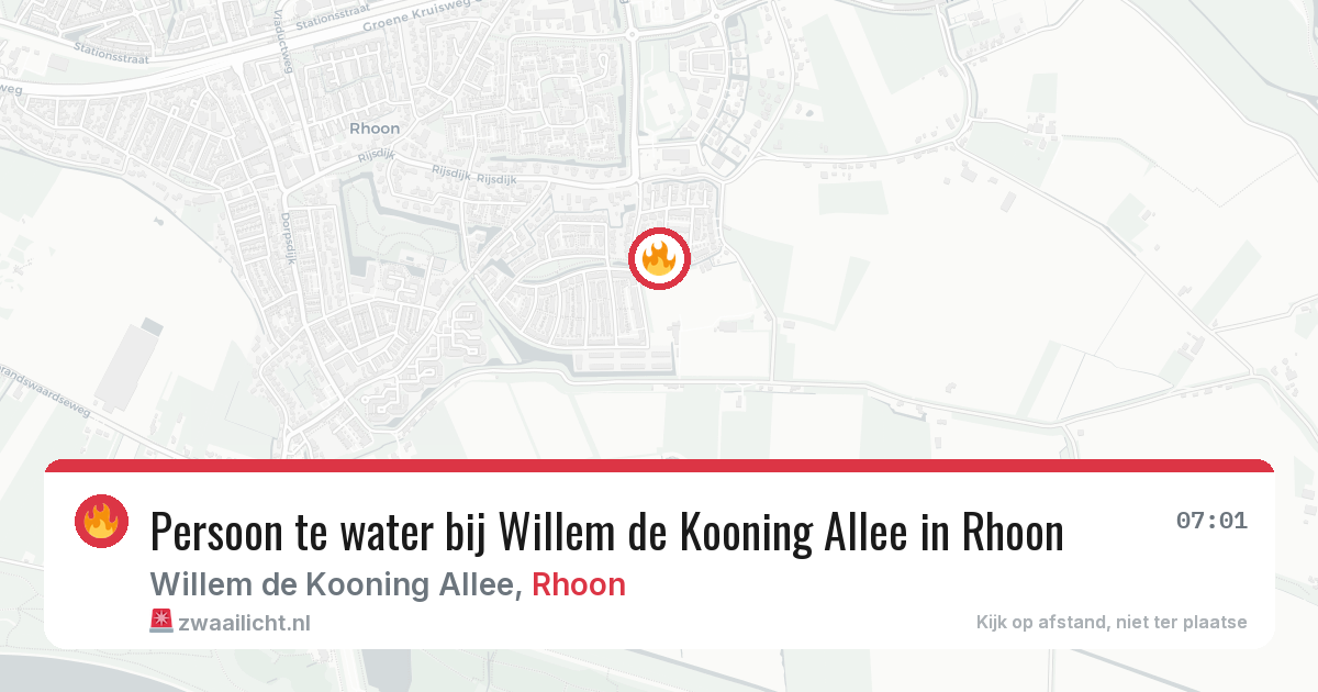 Persoon te water bij Willem de Kooning Allee in Rhoon — 15 mrt 2026