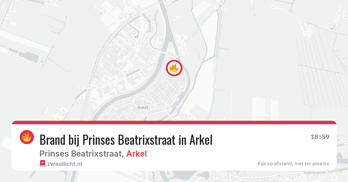 Brand bij Prinses Beatrixstraat in Arkel — 16 feb 2026