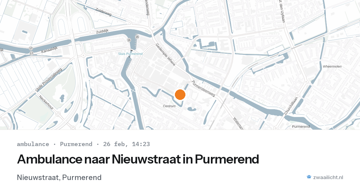 Ambulance naar Nieuwstraat in Purmerend — 26 feb 2026