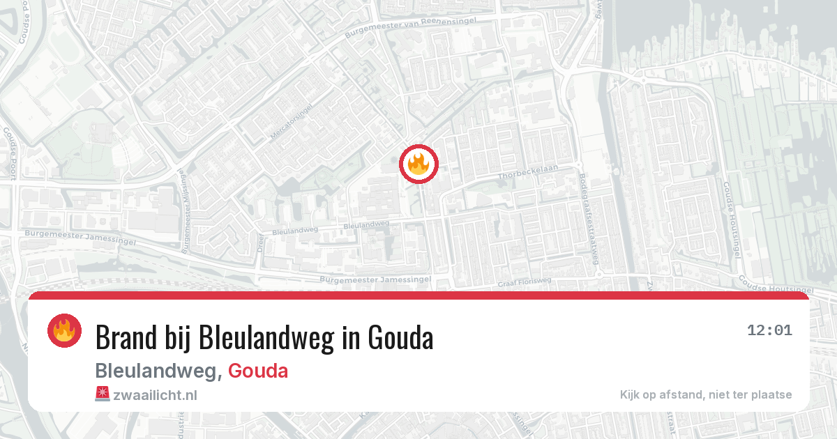 Brand bij Bleulandweg in Gouda — 14 jun 2026