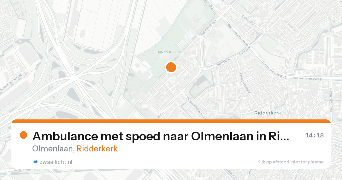 Ambulance met spoed naar Olmenlaan in Ridderkerk — 10 mrt 2026