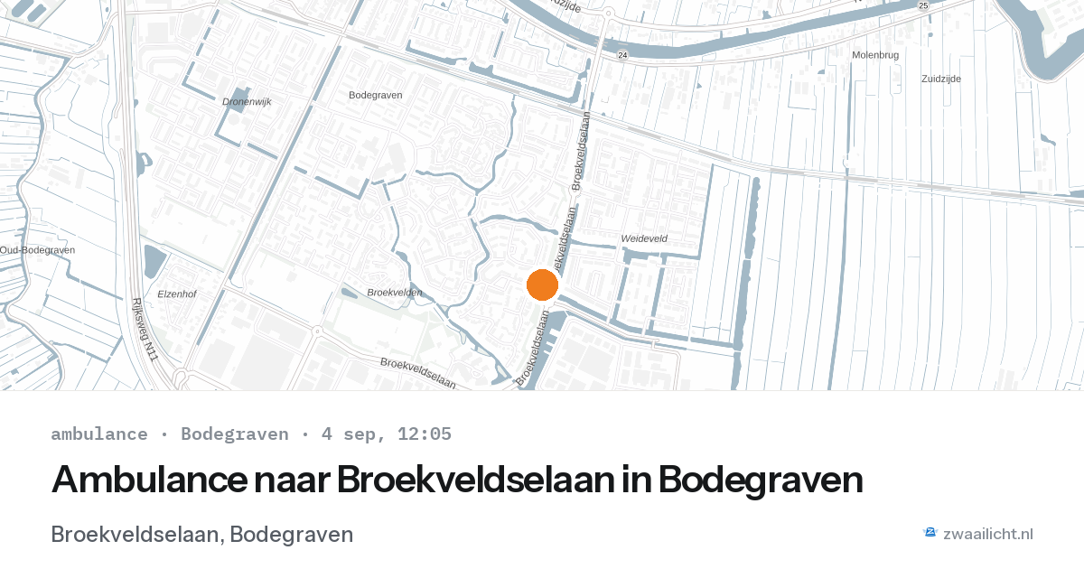 Ambulance naar Broekveldselaan in Bodegraven — 4 sep 2026