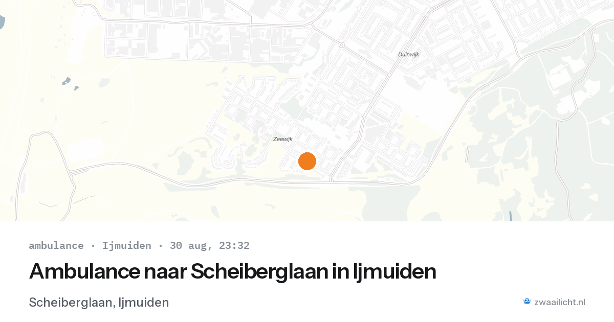 Ambulance naar Scheiberglaan in Ijmuiden — 30 aug 2026