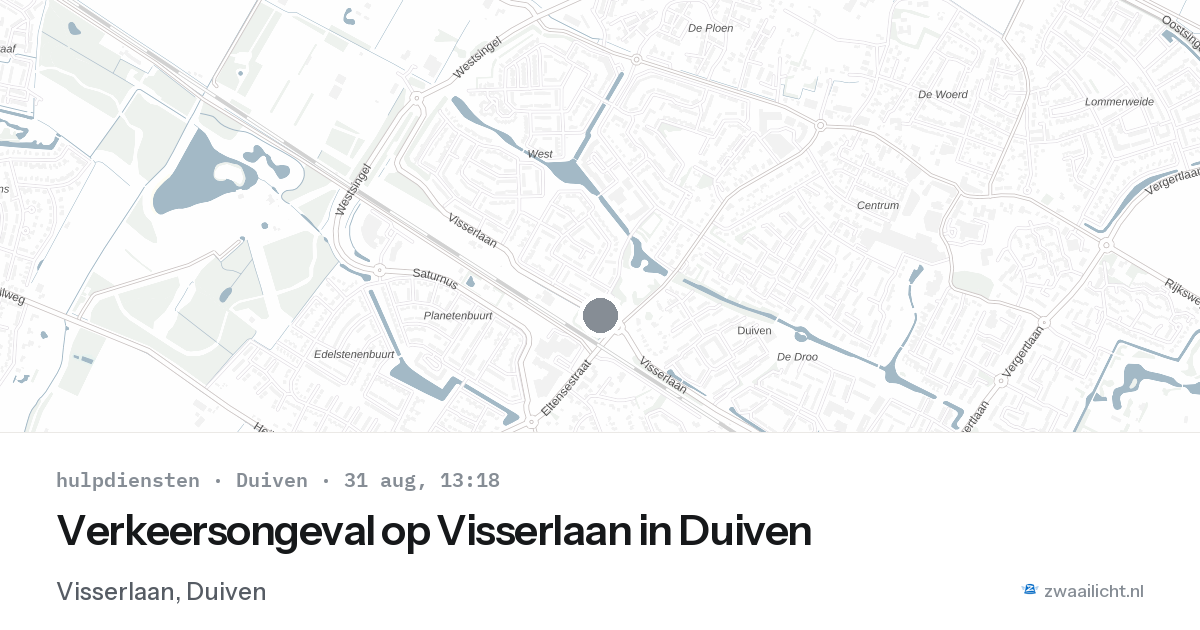 Verkeersongeval op Visserlaan in Duiven — 31 aug 2026