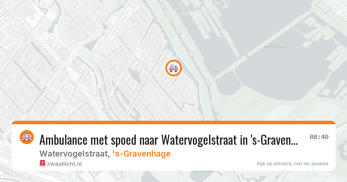 Ambulance met spoed naar Watervogelstraat in 's-Gravenhage — 2 mrt 2026