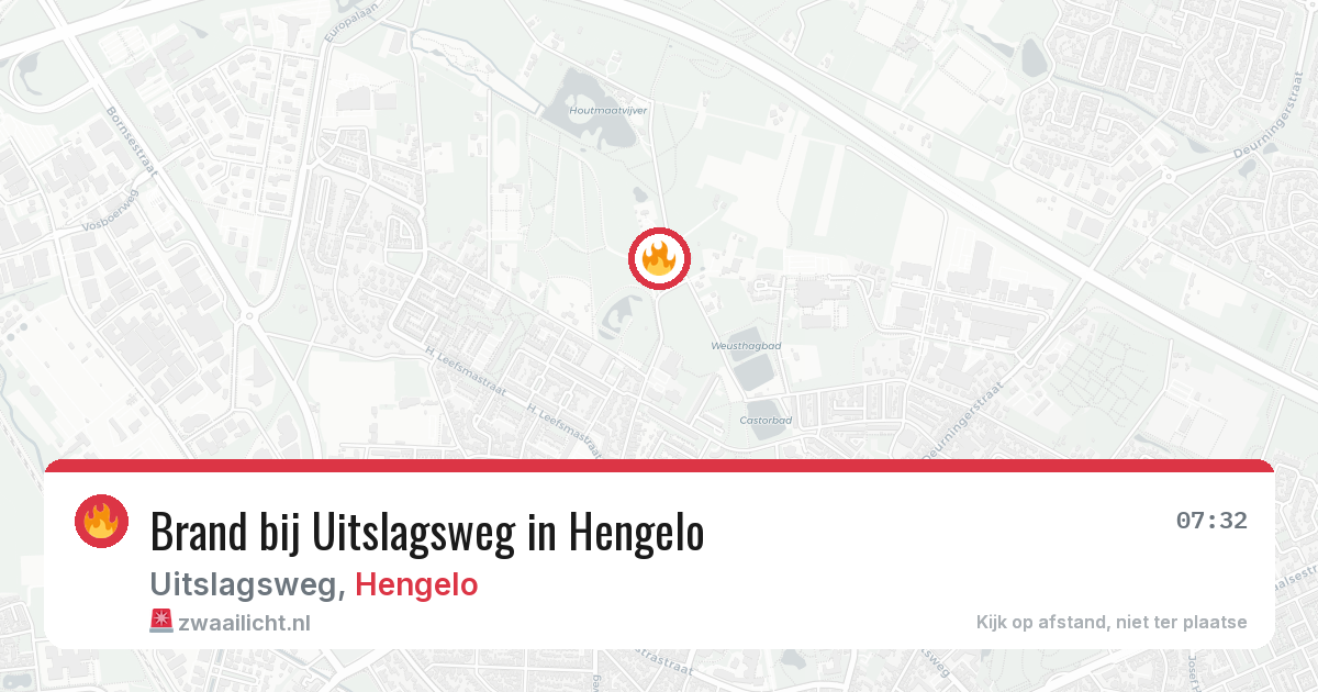 Brand bij Uitslagsweg in Hengelo — 18 jul 2026