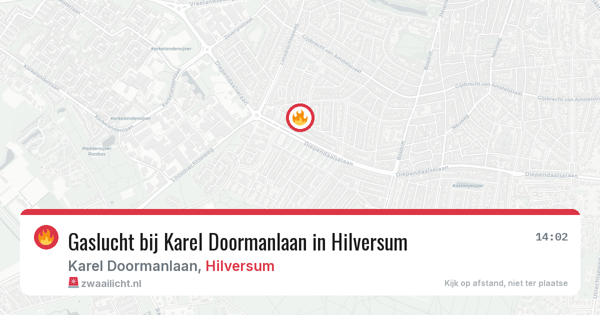 Gaslucht bij Karel Doormanlaan in Hilversum — 4 jul 2026