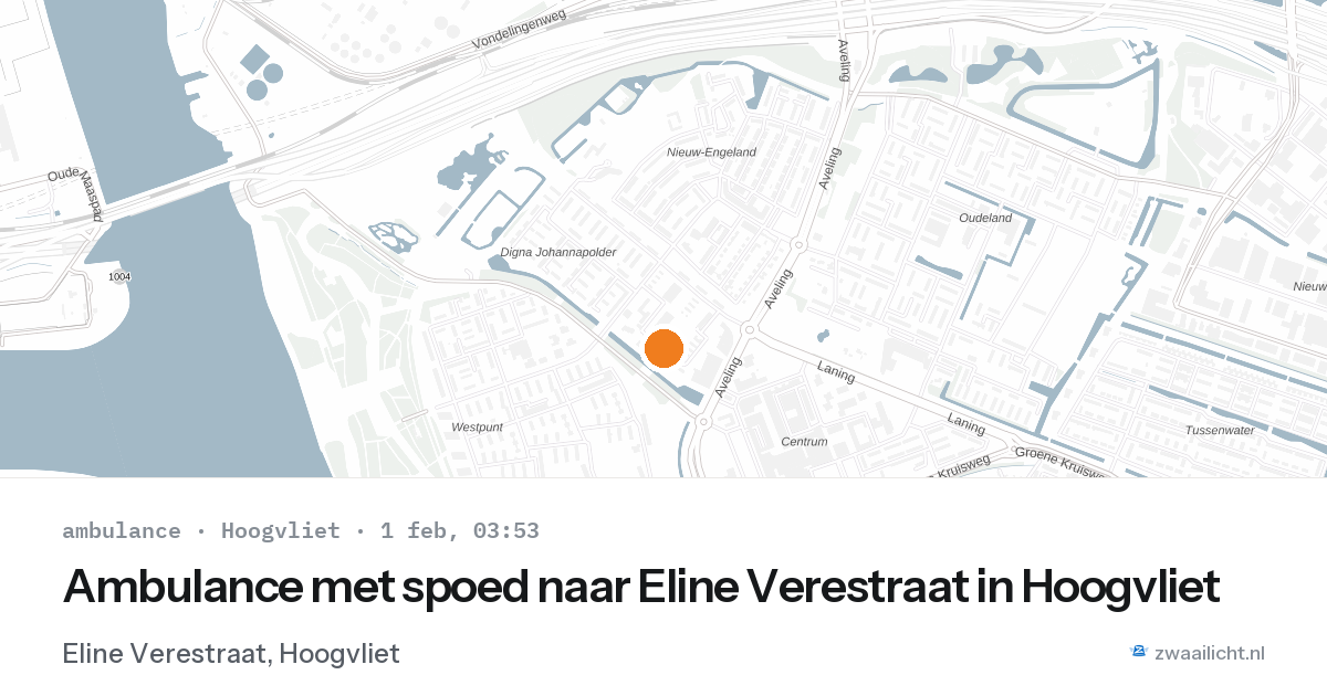 Ambulance met spoed naar Eline Verestraat in Hoogvliet — 1 feb 2026