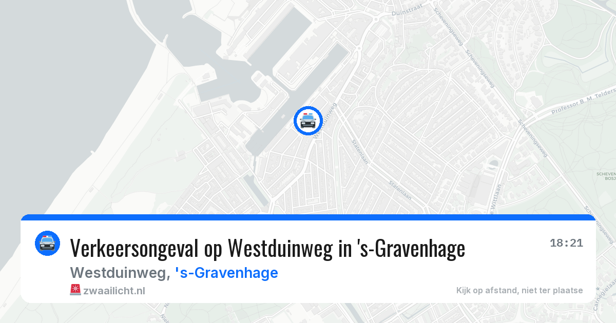 Verkeersongeval op Westduinweg in 's-Gravenhage — 17 apr 2026