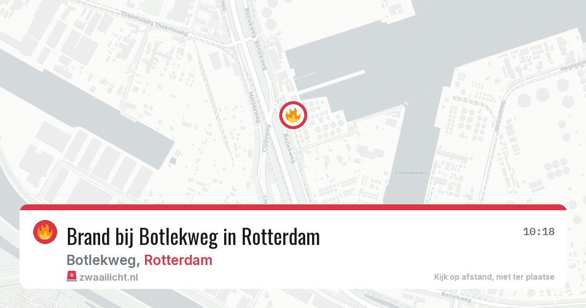 Brand bij Botlekweg in Rotterdam — 13 aug 2026