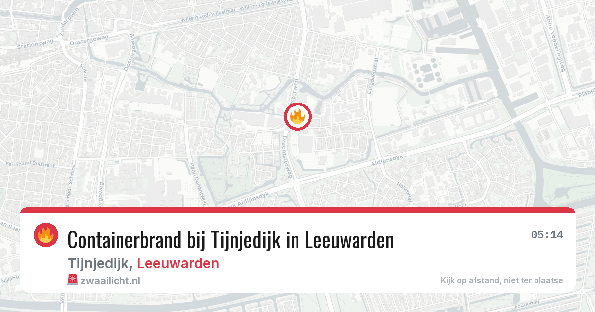 Containerbrand bij Tijnjedijk in Leeuwarden — 6 jun 2026