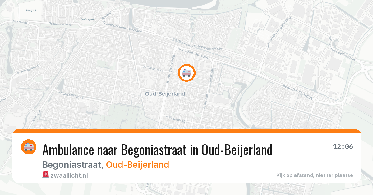 Ambulance naar Begoniastraat in Oud-Beijerland — 1 jul 2026