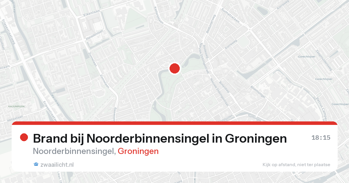 Brand bij Noorderbinnensingel in Groningen — 25 aug 2026