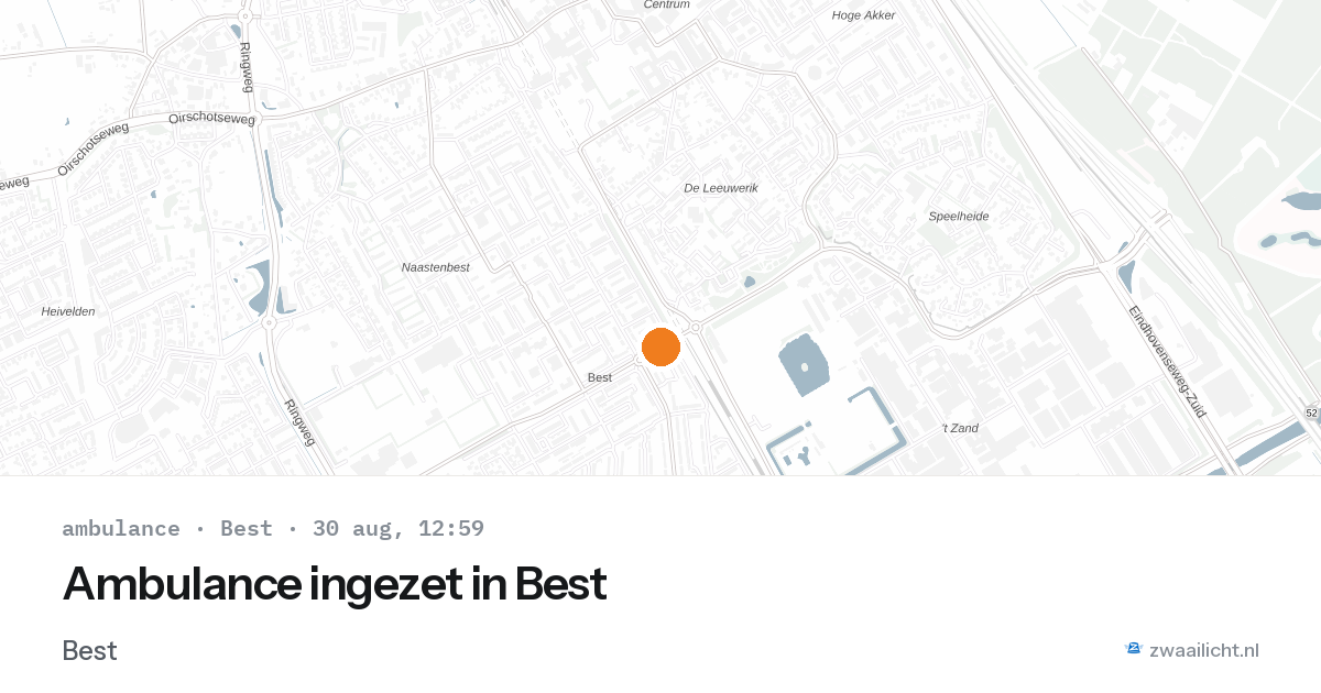 Ambulance ingezet in Best — 30 aug 2026