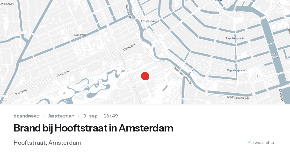 Brand bij Hooftstraat in Amsterdam — 3 sep 2026