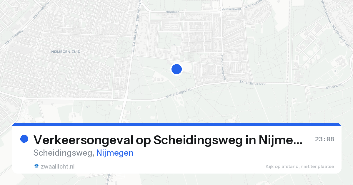 Verkeersongeval op Scheidingsweg in Nijmegen — 22 aug 2026