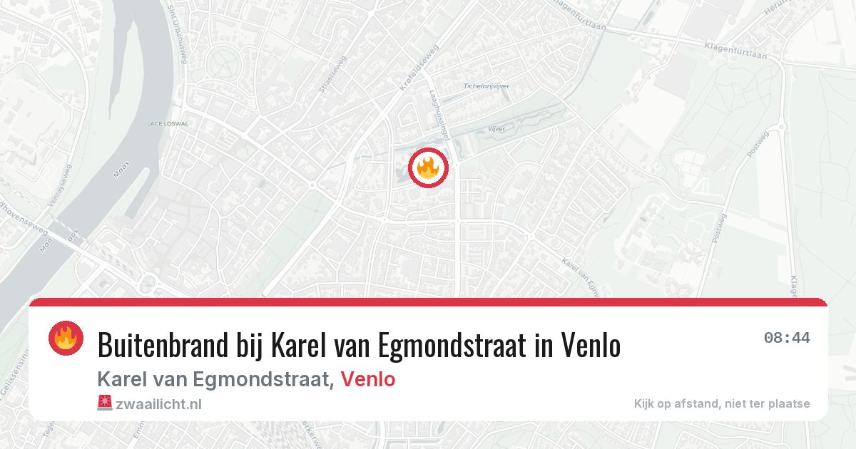 Buitenbrand bij Karel van Egmondstraat in Venlo — 6 aug 2026