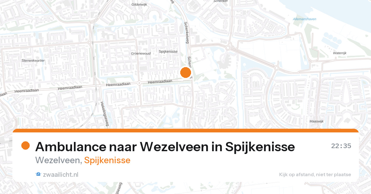 Ambulance naar Wezelveen in Spijkenisse — 26 aug 2026