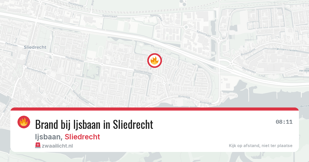 Brand bij Ijsbaan in Sliedrecht — 4 jul 2026
