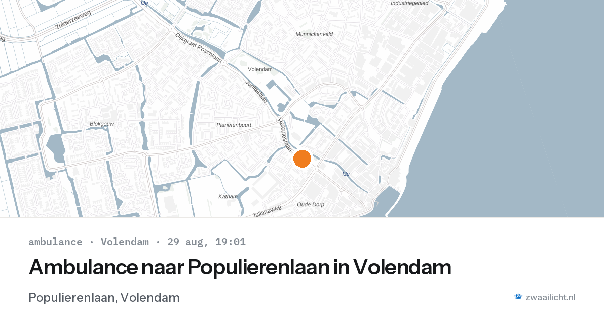 Ambulance naar Populierenlaan in Volendam — 29 aug 2026
