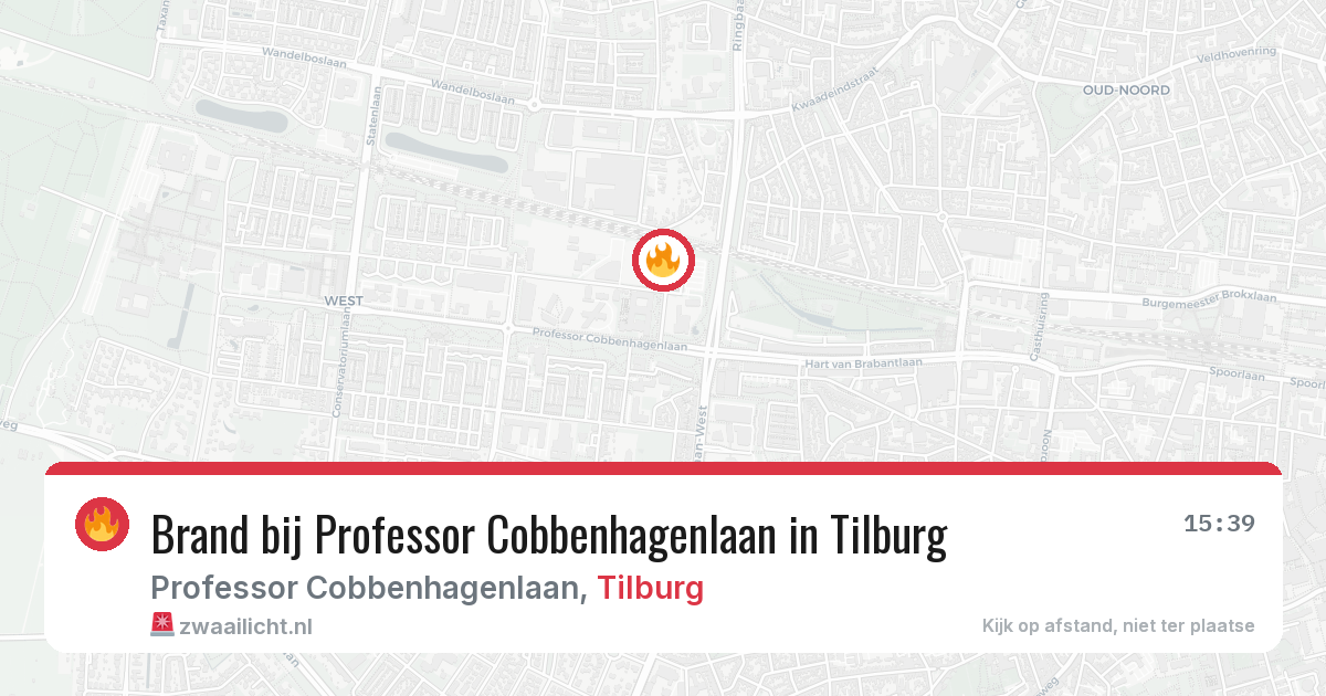 Brand bij Professor Cobbenhagenlaan in Tilburg — 18 jul 2026