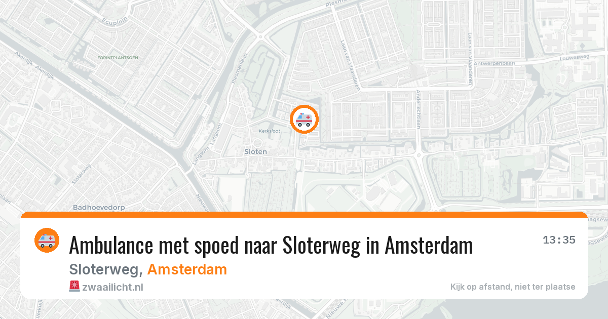 Ambulance met spoed naar Sloterweg in Amsterdam — 16 mrt 2026
