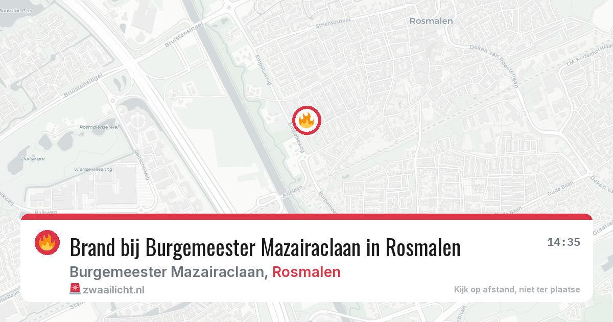 Brand bij Burgemeester Mazairaclaan in Rosmalen — 3 aug 2026