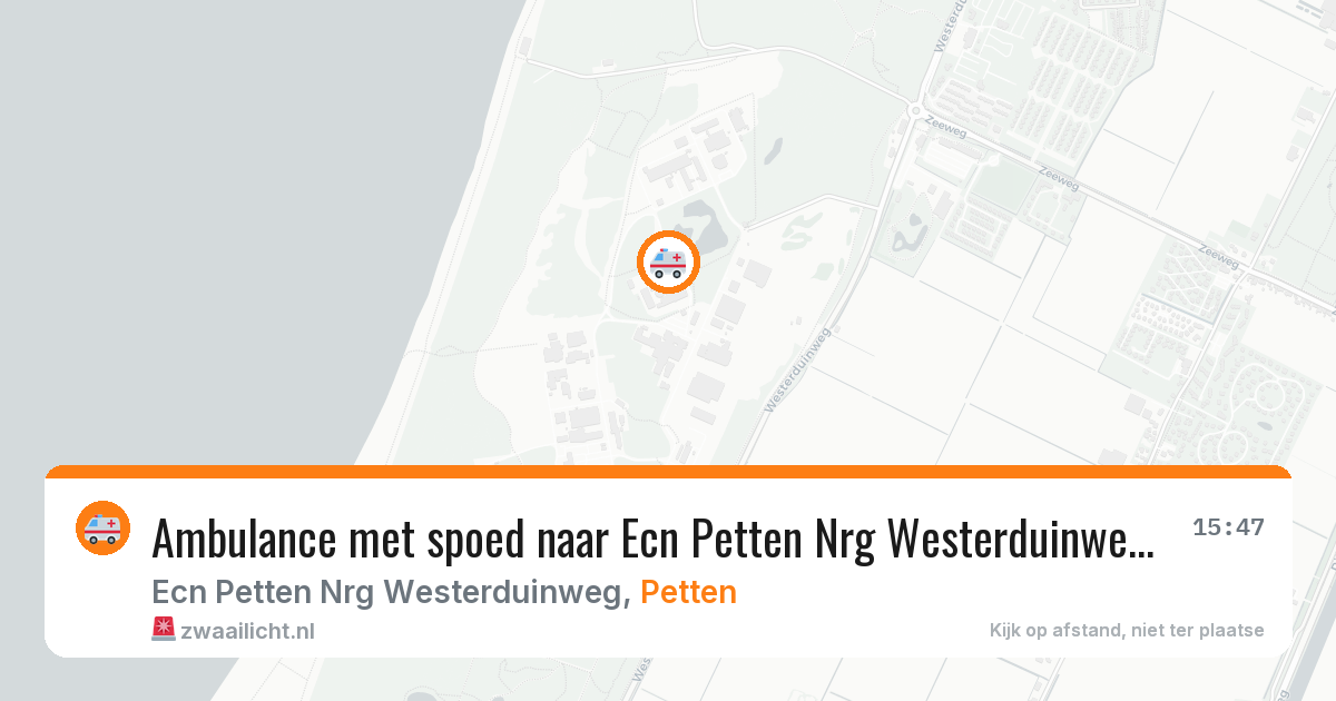 Ambulance met spoed naar Ecn Petten Nrg Westerduinweg in Petten — 10 feb 2026