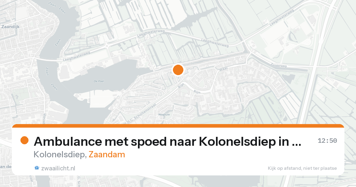Ambulance met spoed naar Kolonelsdiep in Zaandam — 15 aug 2026