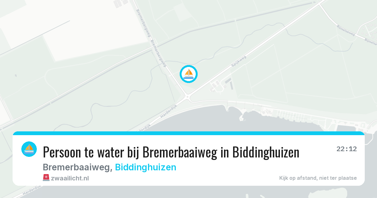 Persoon te water bij Bremerbaaiweg in Biddinghuizen — 22 jun 2026