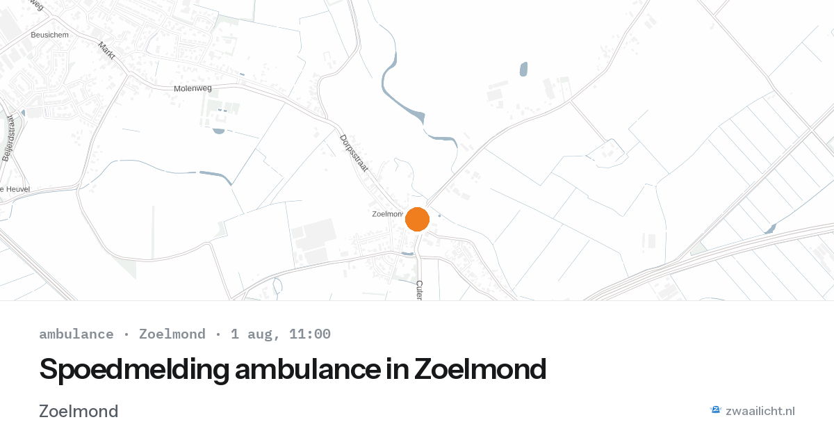 Spoedmelding ambulance in Zoelmond — 1 aug 2026