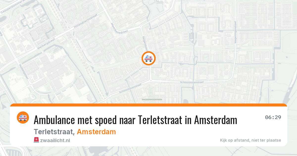 Ambulance met spoed naar Terletstraat in Amsterdam — 16 jun 2026