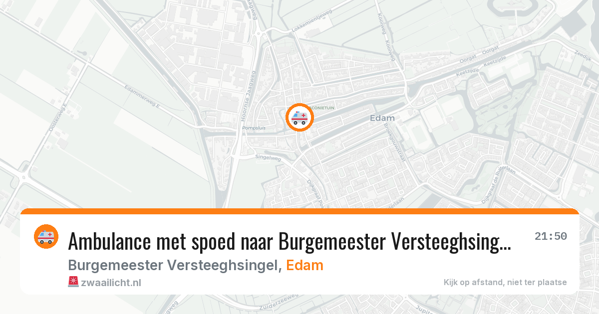 Ambulance met spoed naar Burgemeester Versteeghsingel in Edam — 2 aug 2026